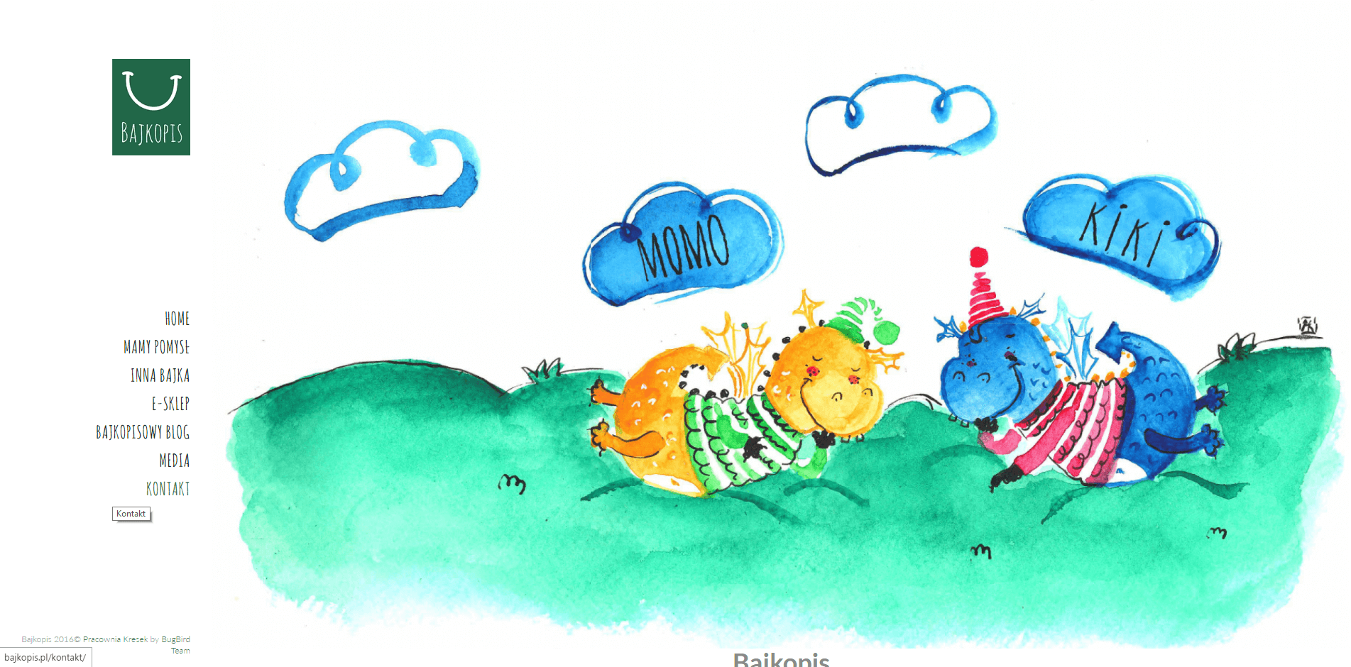Bajkopis - startowa strona internetowa | Agencja Marketingowa Pracownia Kresek