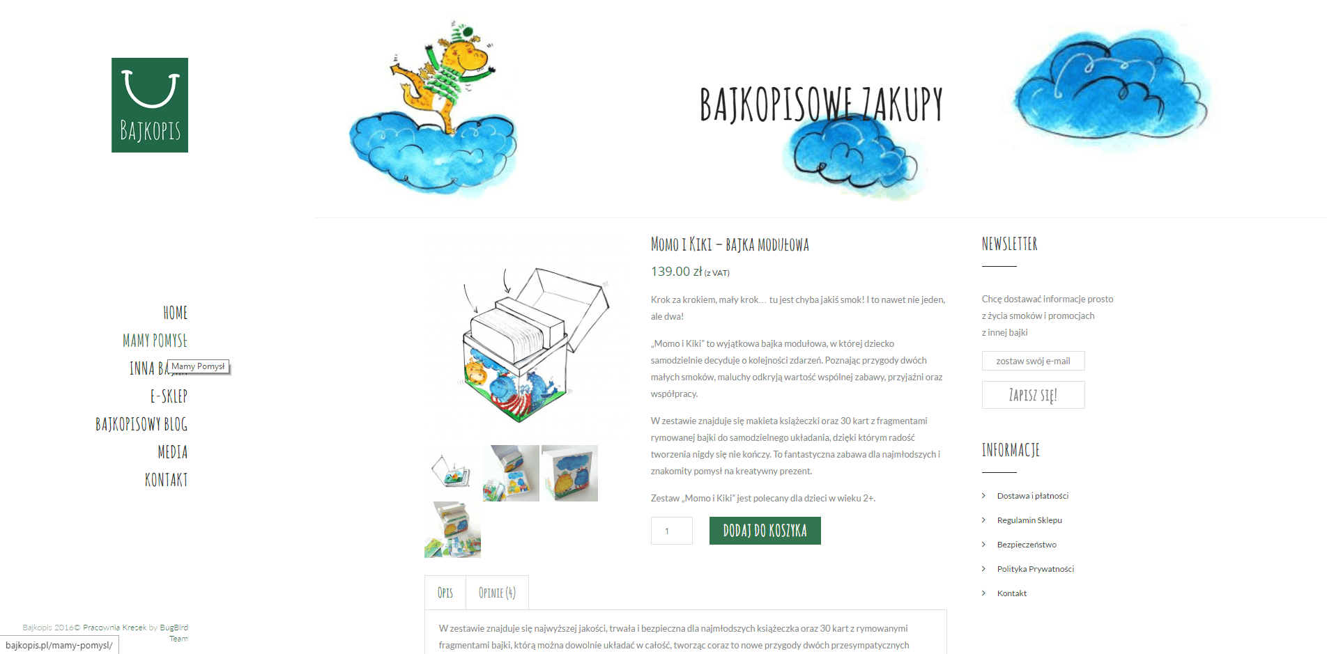 Bajkopis - sklep internetowy | Agencja Marketingowa Pracownia Kresek