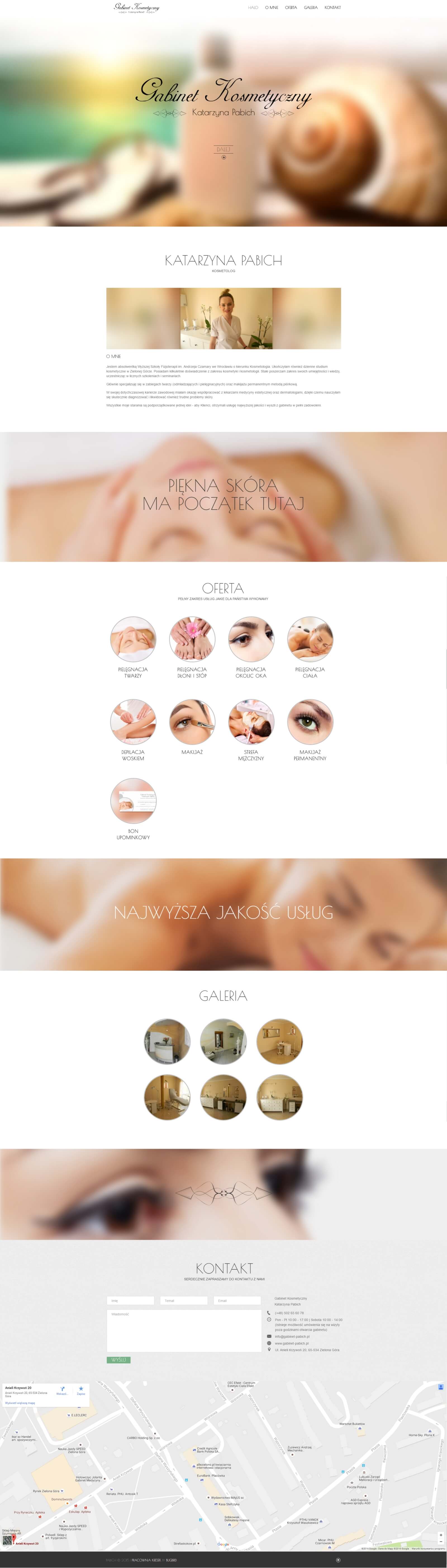 Strona WWW Gabinet Kosmetyczny Katarzyna Pabich | Agencja Marketingowa Pracownia Kresek