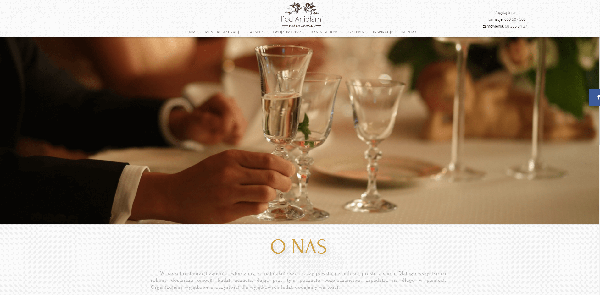 Restauracja Pod Aniołami - strona internetowa główna | Agencja Marketingowa Pracownia Kresek